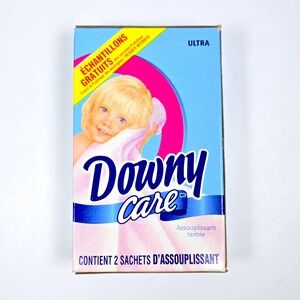 Vintage 1998 Downy Care Ultra Fabric Softener Sample Box 2 Packets Made in USA